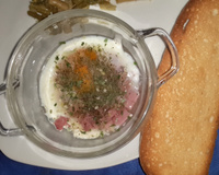 Œufs cocottes aux dés de jambon