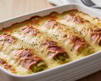 Poireaux roulés au jambon