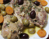 Lapin aux olives, navets confits