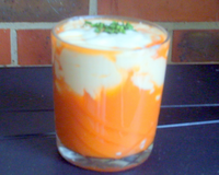 Gaspacho de carottes et sa mousse de chèvre