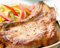 Côte de porc marinée, caramélisée au citron