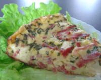 Quiche sans pâte poireau bacon chèvre