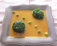 Saint-Jacques truffées en robe d'épinards