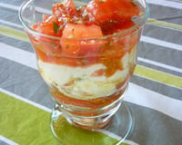 Verrine de tomate mozzarella