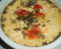 Flan de tomates cerises au basilic
