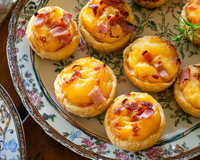 Mini tartelettes moutarde mimolette et jambon