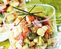 Verrine de tartare de légumes printaniers