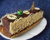 Une bûche origninale avec la crème de Noisettines du Médo.