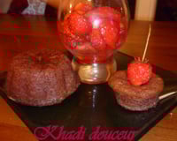 Fondant chocolat et son cœur rouge