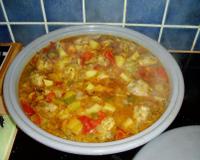 Plat oriental a base de poulet et champignons