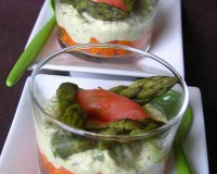 Verrine de carottes et d'asperges