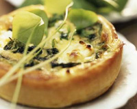 Tarte au fromage de chèvre et à la menthe