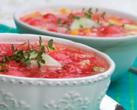 Oubliez le classique melon jambon : ce gaspacho fruité de Laurent Mariotte est l'entrée légère parfaite contre la chaleur
