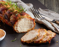 Filet mignon de porc en croûte de thym romarin et fenouil