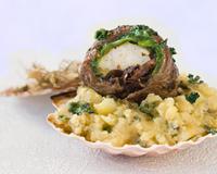 « Paupiettes » de bœuf et coquilles Saint Jacques poêlées au beurre d'algues, flambées au whisky, écrasé de pommes de terre iodé. Cette recette remporte la 16ème place…
