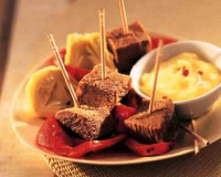 Cubes de langue de bœuf, sauce aïoli