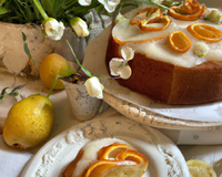 Cake aux poires en fleur d'oranger