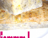 Cake au poireau, lait de coco et pavot