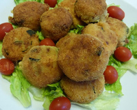 Risotto façon arancini ou orangine, aux courgettes et chorizo