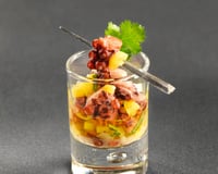Verrine de poulpe mariné