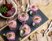 Soupe rose de betterave au kiri