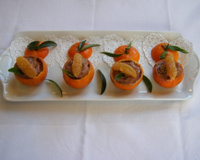 Coques de mandarines et mousse de chocolat