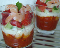 Verrines tiramisu fraise ricotta et crevette