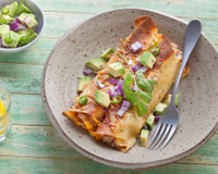 Enchiladas parfumés au bœuf, oignon et avocat