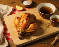 Coquelet à la peau qui croustille