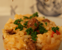 Risotto aux merguez & poivron rouge