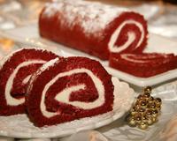 Une bûche originale qui nous vient d'Amérique du Nord avec sa couleur rouge velours.