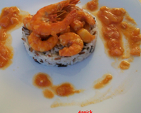 Gambas & son coulis de tomates épicé