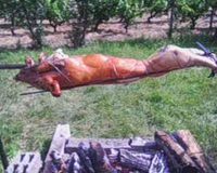 Cochon de lait à la broche