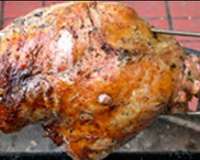 Tranche de gigot d'agneau au barbecue