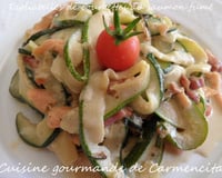Tagliatelles de courgettes au saumon