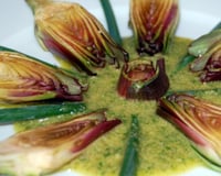 Artichauts crus, vinaigrette aux anchois