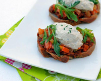 Tartines aubergine et thon