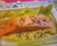 Gratin d'endives et de saumon fumé