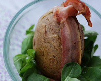 Cak'œuf au roquefort, noix, figue et lard