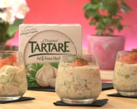Verrine fraîcheur saumon fumé, Tartare et concombre