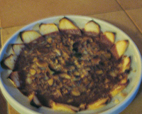 La préparation choco-caramel est fondante et gourmande à souhait, les pommes apportent de la fraicheur et les fruits secs la touche de croquant.