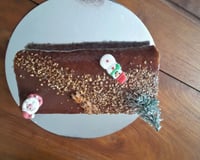 Bûche roulée au chocolat, crème légère saveur pain d'épices