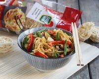 Des nouilles aux légumes savoureux et simples à préparer.