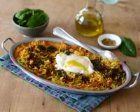 Riz au four épinards oeufs