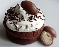 Un petit gâteau moelleux, où la chantilly apporte une douceur au chocolat! Une petite pointe de gourmandise avec son petit oeuf praliné !