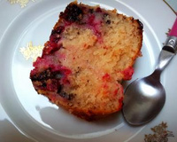 Cake citron, groseilles et pepites de chocolat