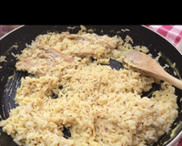 Escalope de veau sauce 'sahara' et son riz camarguais