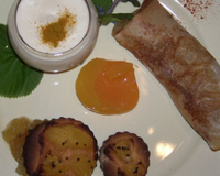 Trilogie de desserts associant fruits et épices ...