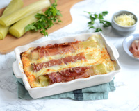 Ces poireaux gratinés au jambon cru et au Comté font toujours l’unanimité à table
