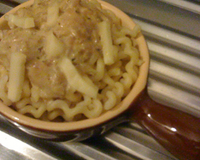 Pasta au foie gras et aux champignons